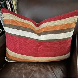 Pottery Barn Kilim Pillow Cover Red and Orange Striped 20x26